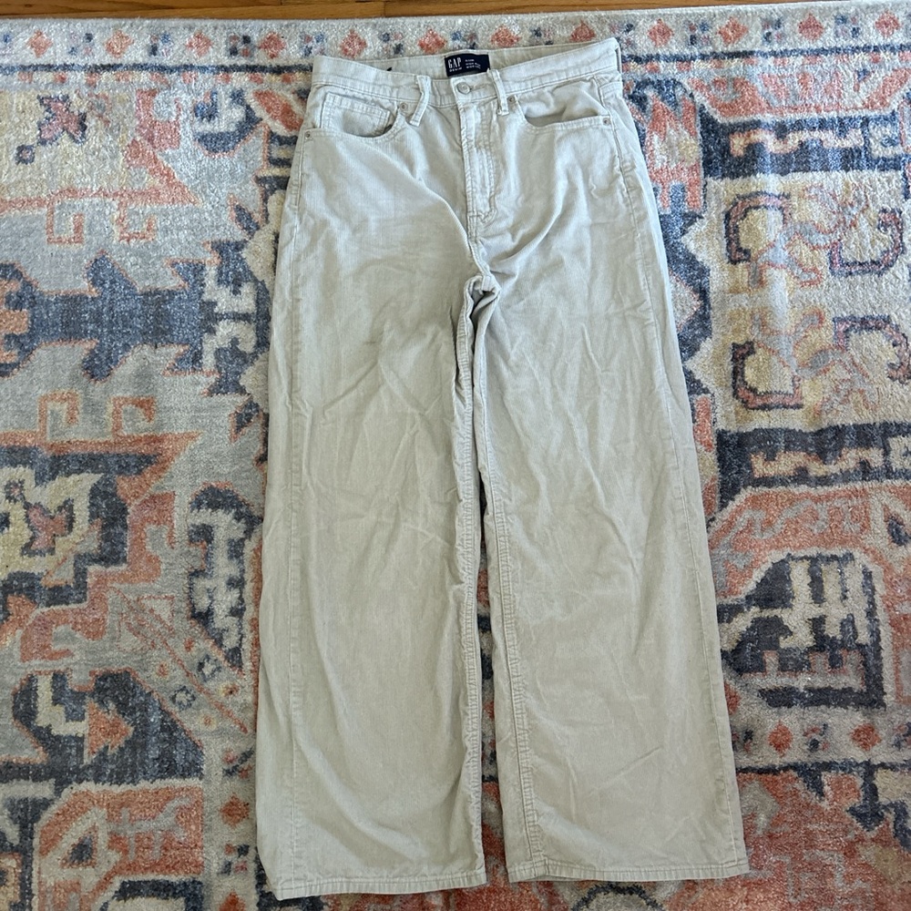 Corduroy high rise wide leg pants